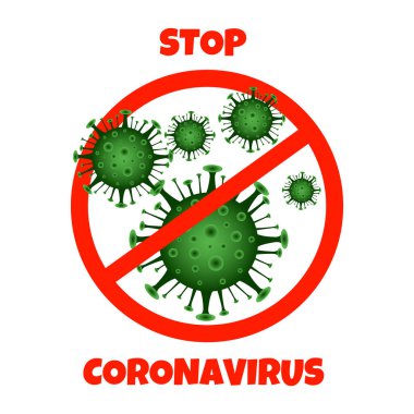 Koronavirüsü durdurun. Pankart 