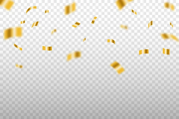 Oslava zlatých konfetů. — Stockový vektor