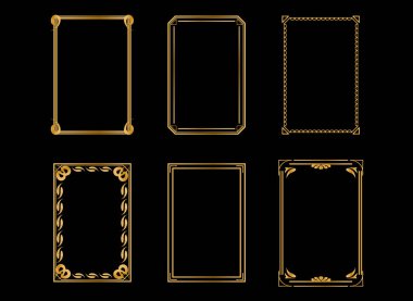 Altın vintage çerçeve koleksiyonu.