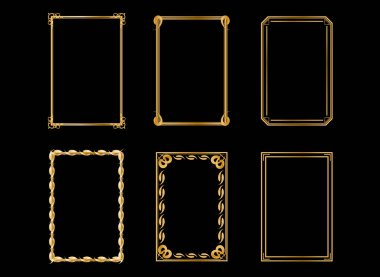 Altın vintage çerçeve koleksiyonu.