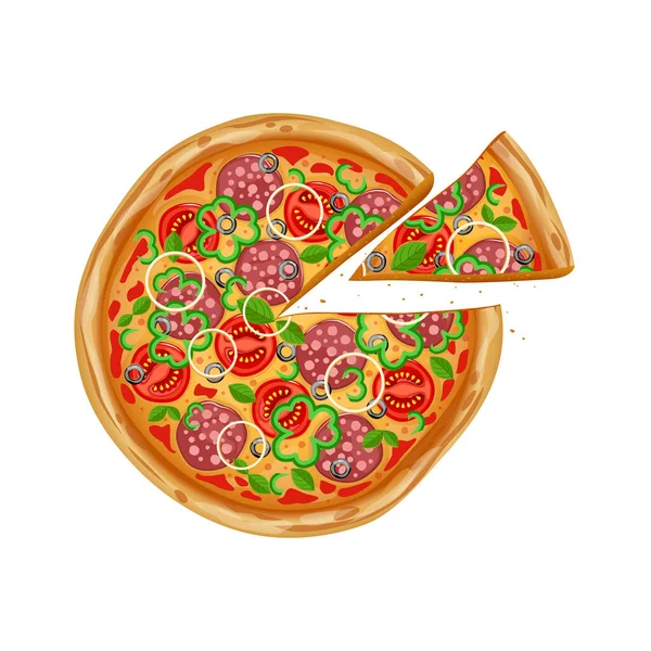 Pizza italský fast food — Stockový vektor