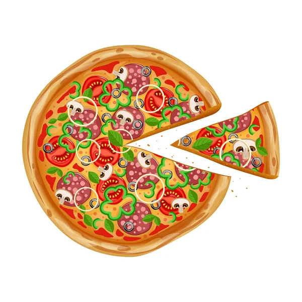 Ιταλική πίτσα fast food — Διανυσματικό Αρχείο