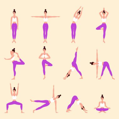 Yoga poziyonları, kadın.