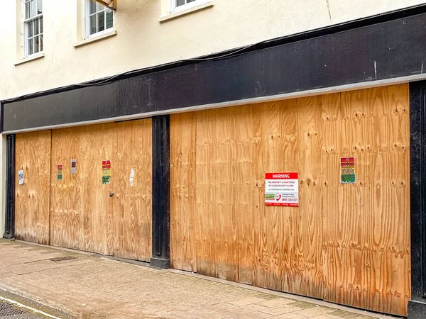 Barnstable Nord Devon Angleterre Octobre 2019 Panneaux Bois Avant Magasin — Photo