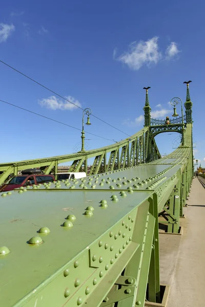 Βουδαπέστη Ουγγαρία Μάρτιος 2019 Βαριά Δομή Ron Της Γέφυρας Ελευθερίας — Φωτογραφία Αρχείου