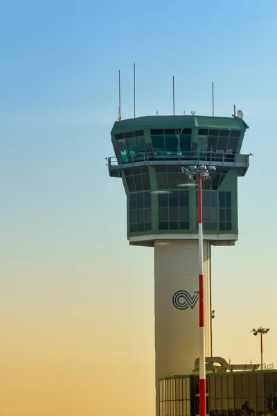 Naples Airport Itália Agosto 2019 Torre Controle Tráfego Aéreo Aeroporto — Fotografia de Stock