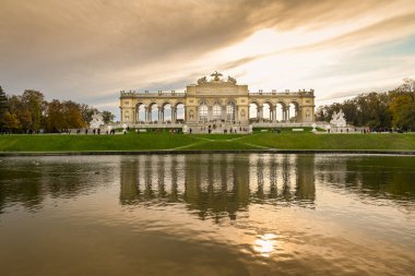 VIENNA, AUSTRIA - NOVEMBER 2019: The Gloriette is one of the buildings in the grounds above the Schonbrunn Palace in Vienna clipart