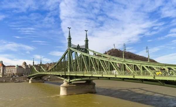 Budapest Hungary March 2019 Liberty Bridge Freedom Bridge Known Which — Stock Fotó