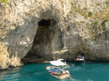 Capri Adası, İtalya - Ağustos 2019: Capri Adası 'ndaki 