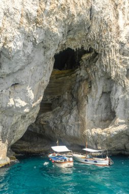 Capri Adası, İtalya - Ağustos 2019: Capri Adası 'ndaki 