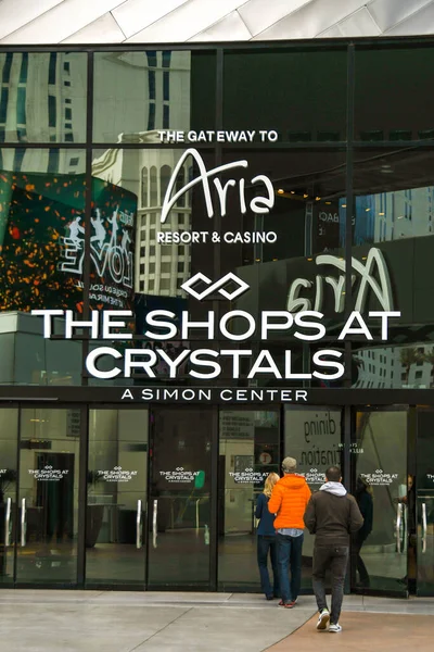 Las Vegas Usa February 2019 People Going Shops Crystals Mall — Stock Photo, Image