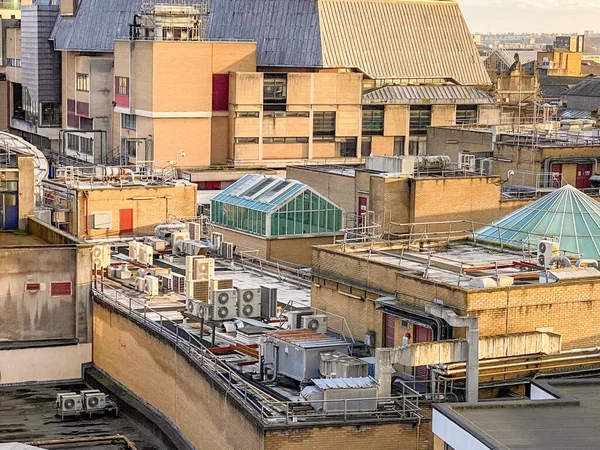 Cardiff Wales March 2020 Air Conditioning Equipment Roof Shopping Centre — ストック写真