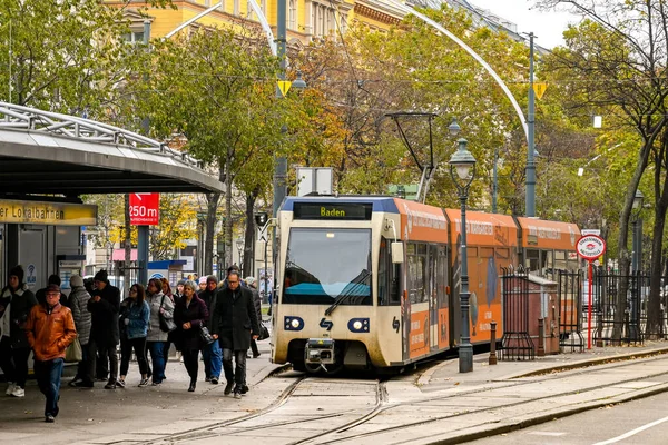 Viena Austria Noviembre 2019 Personas Que Llegan Centro Viena Después — Foto de Stock