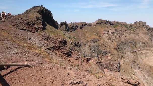 Mount Vesuvius Naples Olaszország August 2019 Balról Jobbra Néző Kráter — Stock videók