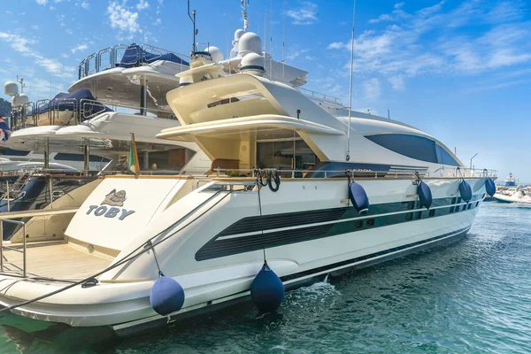 Île Capri Italie Août 2019 Super Yacht Luxe Toby Accosté — Photo