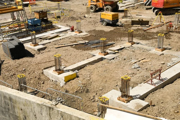 Pontypridd Wales June 2018 Wide Angle View Reinforced Concrete Foundations — Stock Photo, Image