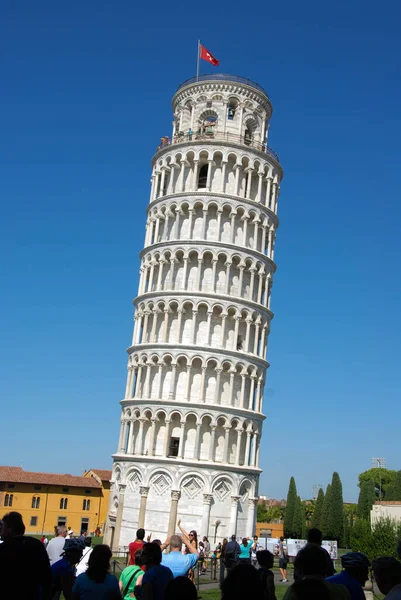 Pisa Itálie Září 2011 Scénický Pohled Část Šikmé Věže Pise — Stock fotografie