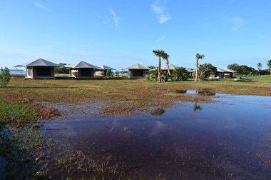 Florida 'daki Everglades Ulusal Parkı' nda Flamingo 'da çadır kurmuşlar..