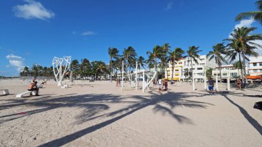 Miami Beach, Florida 'daki South Beach' te egzersiz parkı..