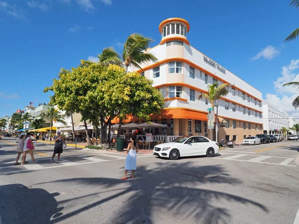 Budovy Art Deco na Ocean Drive v Miami Beach, Florida. — Stock fotografie