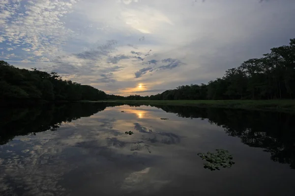 Barevný západ slunce na Fisheating Creek, Florida. — Stock fotografie