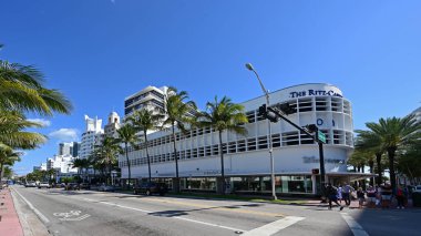 Art Deco buildings on Collins Avenue on Miami Beach, Florida.