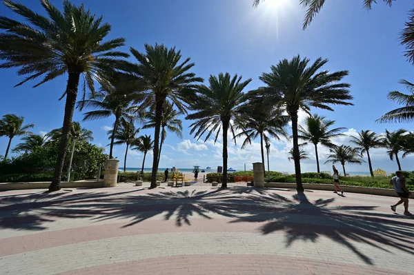 Coronavirus salgını plaj kapanışı sırasında Miami Beach, Florida 'da plaja erişimi engellenmiş.. — Stok fotoğraf