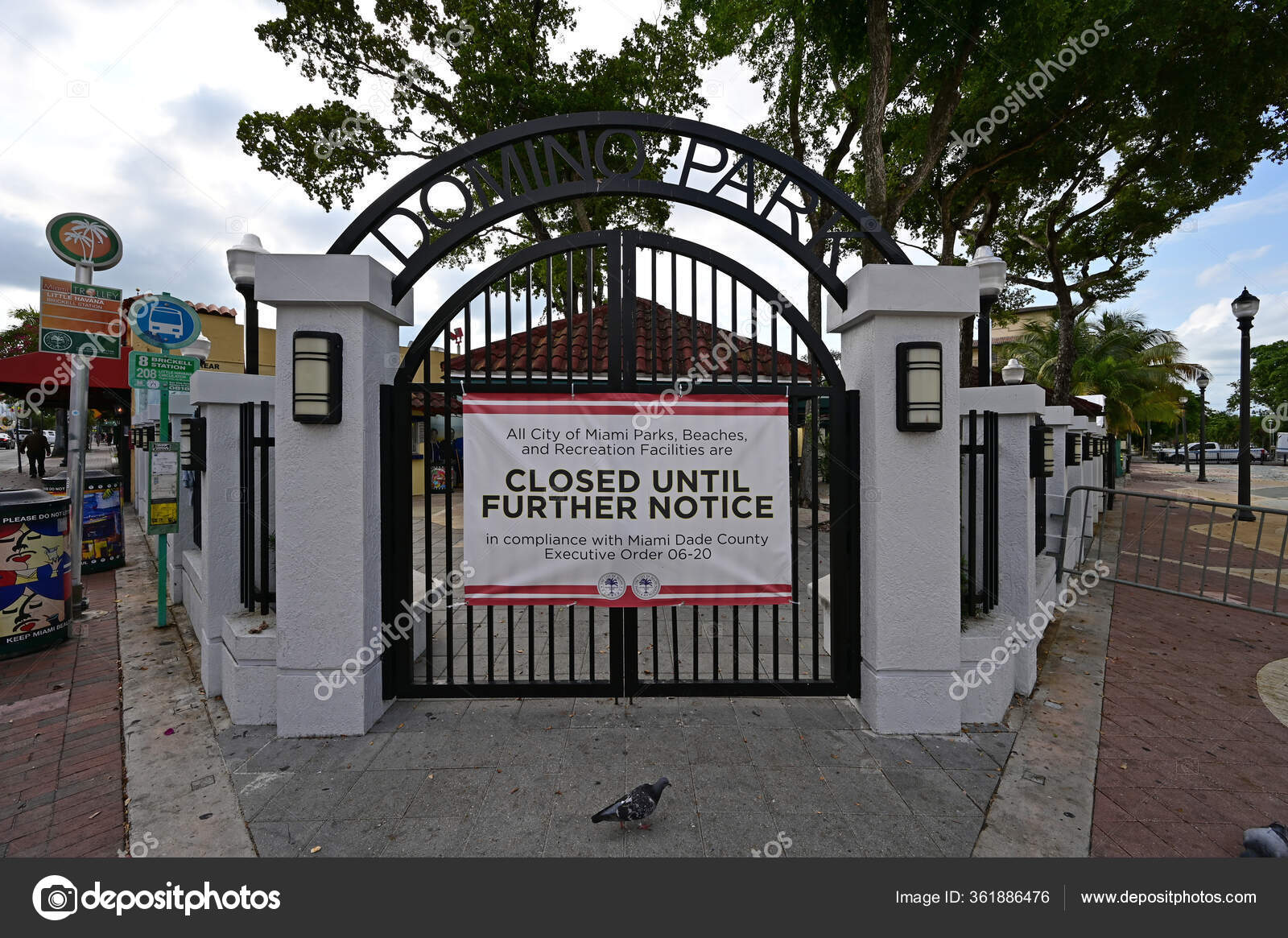 Domino Park on Calle Ocho - Eigth Street - in Miami, Florida under  coronavirus park, bar and restaurant closures. – Stock Editorial Photo ©  fblanco7305 #361886476