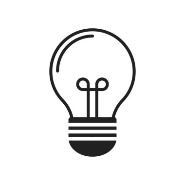 Vektör çizim. Ampul rays Parlatıcı ile. Enerji ve fikir sembolü.