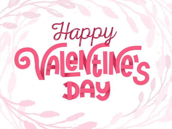 Feliz día de San Valentín, tierna tarjeta de felicitación con diversión personalizada rosa — Archivo Imágenes Vectoriales