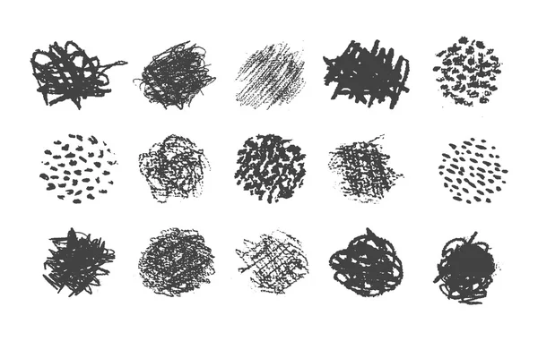 Paquete de pincel de garabato de lápiz, varias texturas para ilustración sh — Vector de stock