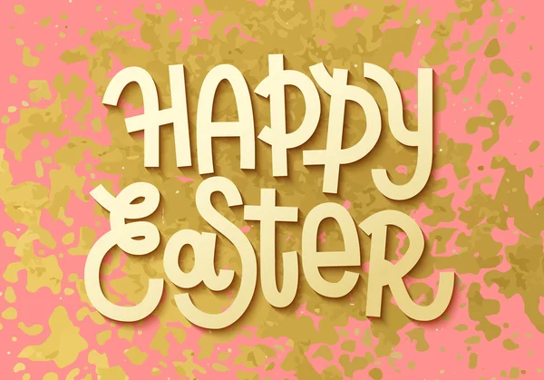 Joyeux Pâques. Feuille d'or boho chic style carte de vœux avec brillant — Image vectorielle