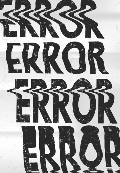 Glitched error message art typographic poster. Glitchy words for — Stock Vector