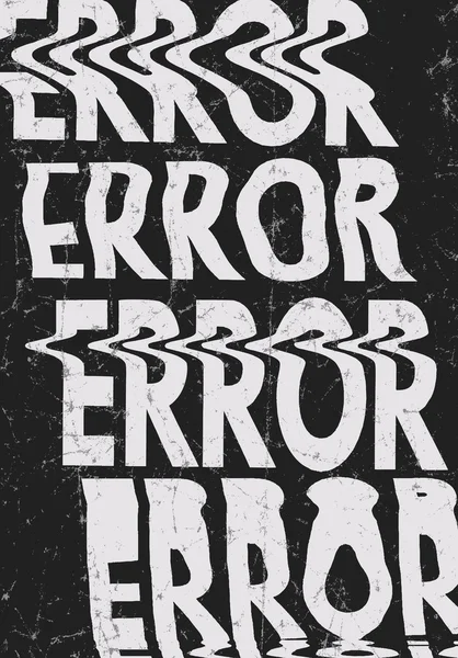 Glitched error message art typographic poster. Glitchy words for — Stock Vector