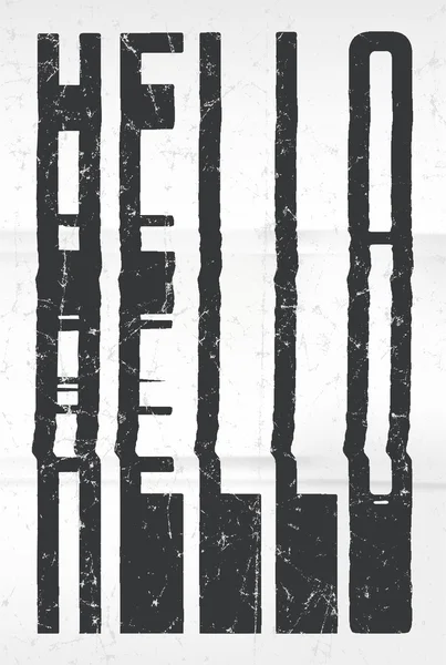 Bonjour glitch art affiche typographique. Mot scintillant pour votre créateur — Image vectorielle