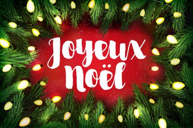 Joyeux Noel (Fransız için Merry Christmas) Noel tebrik kartı