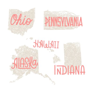 Ohio, Pennsylvania, Hawaii, Alaska, Indiana ABD anahat ar devlet