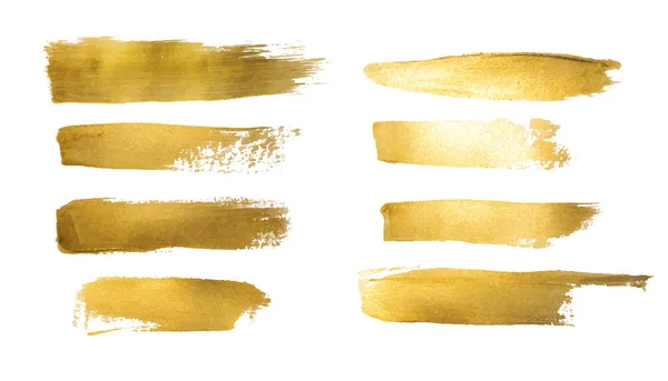 Collection of golden paint strokes to make a background for your — Stock Vector