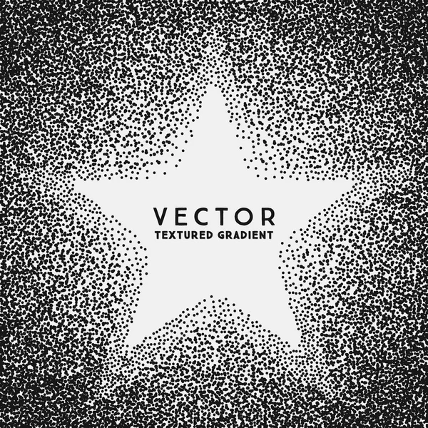 Monocromático pontilhado estrela em forma de textura gradiente, abstrato noir — Vetor de Stock