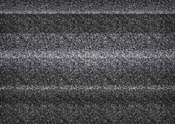 Bruit de télévision statique, mauvais signal de télévision, noir et blanc, monochrome — Image vectorielle