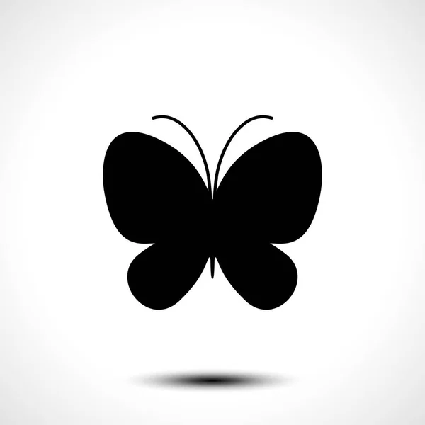 butterfly black simple icon on white background for web ...