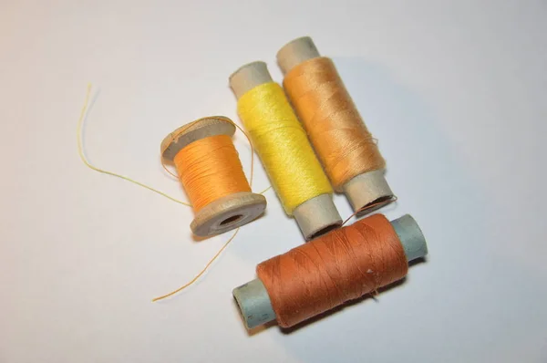 stock image Spools of thread for sewing clothes close-up