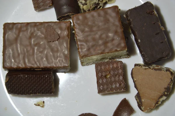Close-up van chocolaatjes met vulling voor cadeautjes — Stockfoto
