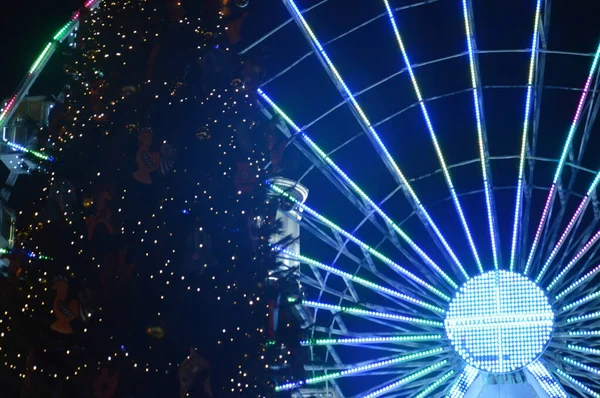 Illuminated New Year's ferris wheel — 스톡 사진