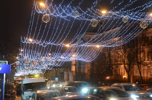 Kyjev, Ukrajina - 27. prosince 2019: Novoroční město Kyjev — Stock fotografie