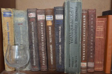 Kiev, Ukrayna - 5 Ocak 2020: Raftaki farklı kitaplar Stan