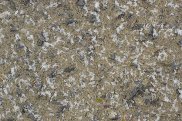 Różne tekstury śniegu na betonowych płytach — Zdjęcie stockowe