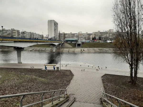 KIEV, UCRÂNIA - JANEIRO 10, 2020: Microdistrito Rusanovka seu — Fotografia de Stock