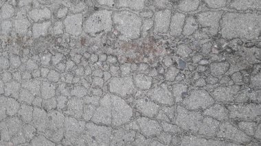Çatlak eski asfalt üst görünümü