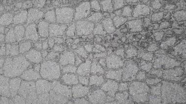 Çatlak eski asfalt üst görünümü